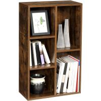 Estantería con 5 Compartimentos, Mueble de Almacenamiento para Libros, tabique Separador, Expositor, para salón, Dormitorio, Oficina, 24 x 50 x 80 cm, marrón rústico LBC025X01 - details 5
