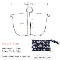 Chaqueta Impermeable Tipo Poncho De Lluvia para Mujer, Con Capucha, Estampado - details 3