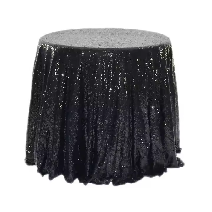 Mantel de Mesa de Lentejuelas Redondo de 120cm Ideal para Bodas, Cumpleaños, Navidad, Exteriores - 1