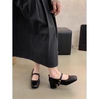 Francés retro cabeza cuadrada boca poco profunda solo zapatos femeninos 2025 tacón medio tarde noche temperamento hadas tacón grueso Mary Jane pequeños zapatos de cuero - details 9