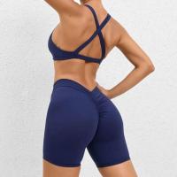 Conjunto de pantalones cortos cruzados sin espalda para mujer, ropa deportiva de 2 piezas, ropa de entrenamiento PIESS, ropa deportiva - details 15