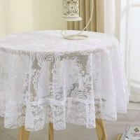 Mantel ENCE blanco retro europeo ahuecado, cubierta de mesa central, tela antipiscina para sala de estar, mesa de comedor redonda, - details 0