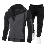 Pantalones con capucha de manga larga informales Splice, deportes de dos piezas para hombre, otoño e invierno - details 2