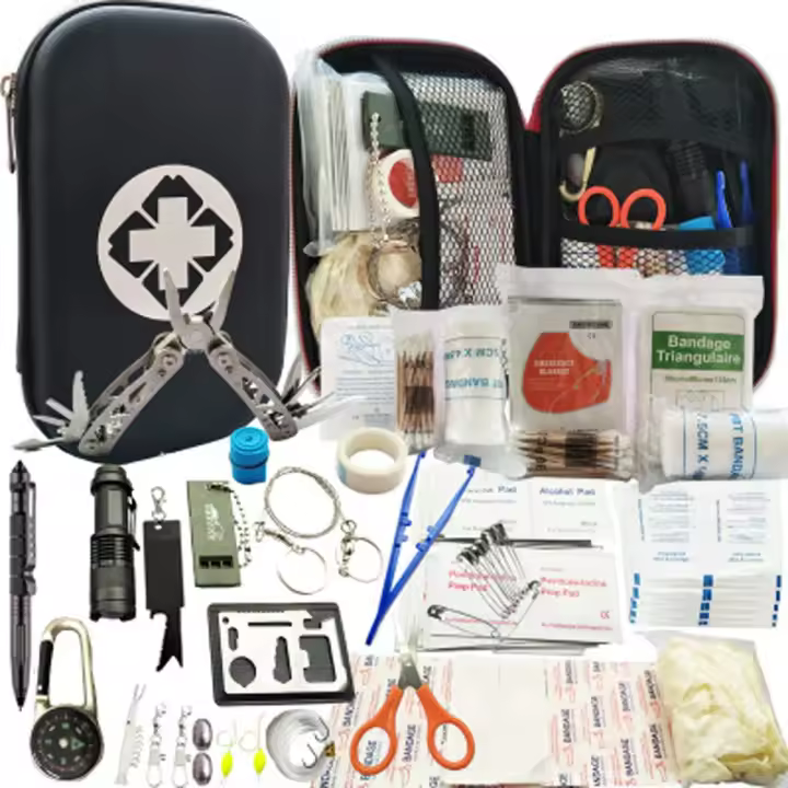Kit de Supervivencia de Emergencia de 80 Piezas Suministros EDC Tácticos para Senderismo y Caza - 1