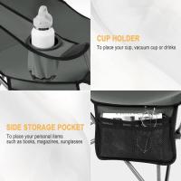 Juego de 2 Sillas de Camping Sillas Plegables, Silla de Acampada Portátil, Ligera para Picnic, Playa, Jardín, Pesca, con Portavasos, Gris - details 6