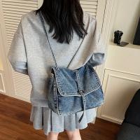 Bolso de Denim Vintage Bolso de Hombro Casual con Correas Trenzadas Marrones Gran Capacidad - details 1