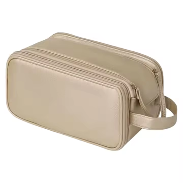 Bolsa de maquillaje de viaje para mujer, bolsas de cosméticos impermeables con asa, bolsa de aseo para mujer con botón magnético - 1