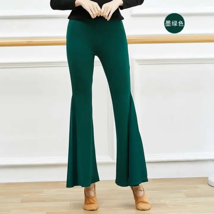 Tre de danza del vientre para adultos latinos de otoño para mujer, pantalones de práctica de camping de pierna ancha de gasa de retales, esenciales para bailarines - 1