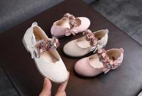 Zapatos de princesa de cristal para niña de cuero floral para niño, estilo coreano, zapatos de baile con lazo para fiesta y boda - details 2