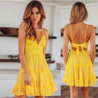 Vestido de playa de vacaciones con tirantes y empalmes, ropa de mujer - details 2