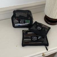 Bolsa de maquillaje de malla ligera, bolsillos para artículos de tocador de viaje con visibilidad, bolsa transparente con cremallera de gran capacidad, lápiz labial - details 15