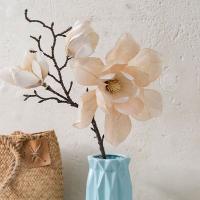 Rama de Magnolia Artificial de lujo, elegante simulación de tacto Real, Magnolia grande hecha a mano, flor falsa realista - details 7