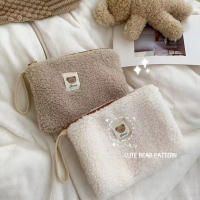 Bolsa De Cosméticos De Pelo De Oveja Lobo Organizador De Maquillaje Kawaii Bolsa De Viaje Monedero Almacenamiento Doméstico Accesorio - details 2