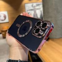 Funda de carga inalámbrica Magsafe transparente de lujo para iPhone 11 12 13 15 16 Pro Max 14 Plus X Xs XR cubierta chapada suave magnética - details 10