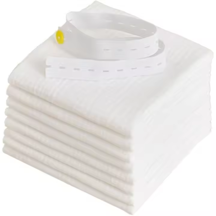 8 piezas de gasa de algodón para bebé, 43x45 cm, lavable, reutilizable, doble capa, suave - 1