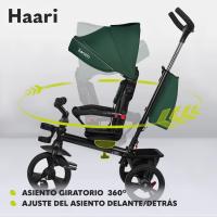 Haari Bicicleta 2 en 1 Menores hasta 25 kg 1,5-5 años Triciclo- Carrito Cesta espaciosa, Bolsa y portavasos Cinturones de 3 Puntos con Fundas Toldo Reposapiés Azul Oscuro - details 33
