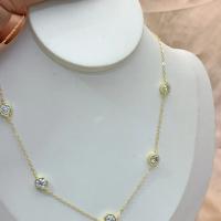 Collar de Moissanita de 5 Piedras Certificado GRA Gargantilla de Burbujas de Oro Plateado 18K - details 2