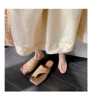 Sandalias Platas Retro Francesas con Punta Tejida Zapatillas de Moda para Mujeres 2025 - details 15