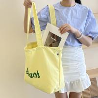 Bolso de hombro informal con estilo, bolso de lona para niñas, bolso grande para ir de compras y bolso de playa, asas cómodas, bolso de hombro ins para mujer de gran capacidad, bolso de mano, bolso perezoso de ocio literario de estilo coreano - details 3