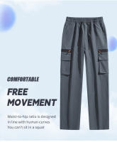 Pantalones cargo multibolsillos para hombre, nuevo estilo verano 2025, marca de moda, pantalones casuales de pierna recta holgados, pantalones deportivos para hombre - details 6