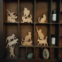 Nueva Torre de madera de juguete para gatos, adorno apilable para gatos, Mini regalos bonitos para gatos de yoga de escritorio - details 4