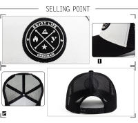 Gorra de Camionero de Cuero Circular Gorra de Béisbol de Malla para Hombres en Verano - details 1