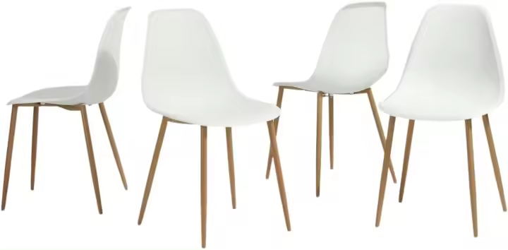 Juego de 4 sillas giratorias de ante para comedor con asiento acolchado, sillas de diseño para salón o cocina, con patas de metal negro, marrón - 1