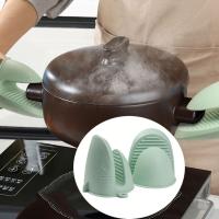Manoplas de silicona con forma de tiburón para horno, utensilios de cocina, aislamiento térmico antiescaldado, guante antideslizante, plato caliente, 1 par - details 3