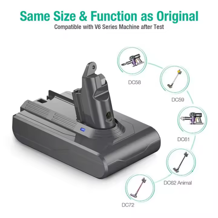 Adaptador de batería + Kit completo de filtros, reemplazo para Dyson V6, SV04, SV03, DC58, DC59, DC61, DC74, Animal DC72, 21,6 V, DC62 - 1