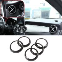 Cubierta de salida de aire acondicionado de fibra de carbono, pegatina embellecedora, 5 piezas, para Mercedes Benz a, B, CLA, GLA, clase W176, W246 - details 1