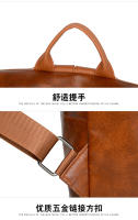 Mochila pequeña informal simple para mujer, bolso de hombro de cuero PU suave, bolso de trabajo vintage para mujer - details 27
