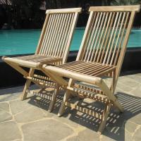 Conjunto de asientos de jardín de tres piezas de madera de teca, silla plegable y mesa plegable cuadrada de aproximadamente 40 x 60 cm - details 15