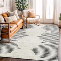 Alfombra de salón bohemia a rayas, resistente a las manchas, para sala de estar, cocina, dormitorio, comedor, oficina en casa - details 28