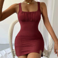 Vestido de punto de tirantes de temperamento Delgado para mujeres - details 5