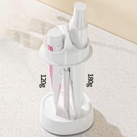 Soporte para cepillo de dientes ajustable a prueba de polvo, juego de soporte para cepillo de dientes de plástico que ahorra espacio con taza para enjuague bucal - details 9