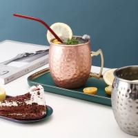 Taza de cobre puro de 500ml, Mule de Moscú engrosada, taza de mula de Moscú, taza de acabado suave martillado, taza de mulas, cócteles, café, cerveza - details 5