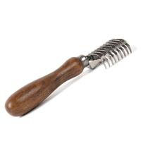 Peine de Metal para el cuidado del pelo de perro, mango de madera de 15x4cm, peine para el pelo de gato, cepillo y rastrillo duradero, peine de masaje de belleza para mascotas - details 7