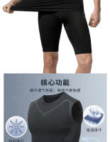Chaleco deportivo para hombre, prenda de secado rápido, transpirable, cruzado, tipo delgado, sin mangas, ajustado, elástico, entrenamiento, Verano - details 3