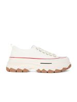 Zapatillas blancas de moda 2025 para mujer Estilo deportivo universitario con suela gruesa, ondas, destacado, pequeños zapatos de tela - details 2