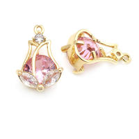 Colgantes de Tulipán de Bronce Dorado de 18K Diamante de Imitación de Alta Calidad - details 0