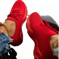 Zapatillas deportivas transpirables para mujer, zapatos informales con cordones, color blanco, para caminar al aire libre y correr, novedad de otoño, 2023 - details 2