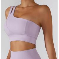 Sujetador deportivo sexy de un solo hombro para mujer, ropa interior de entrenamiento de gimnasia, chaleco para correr de alto soporte - details 7