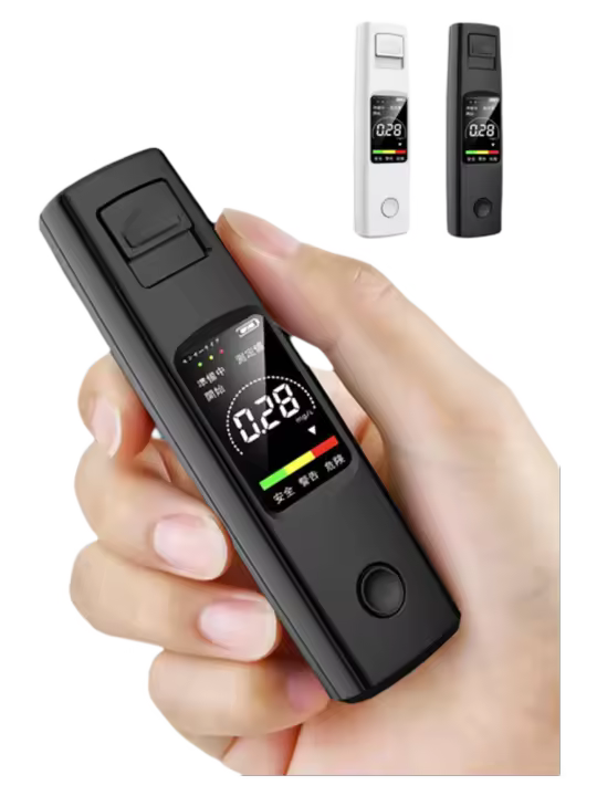Alcoholímetro profesional recargable portátil, probador de Alcohol de respiración, luz y sonido preciso con pantalla LCD, indicador de 3 colores - 1