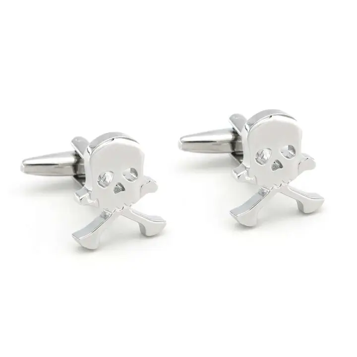 Gemelos de calavera, diseño de calavera, material de latón de alta calidad, plata, venta al por mayor y al por menor - 1