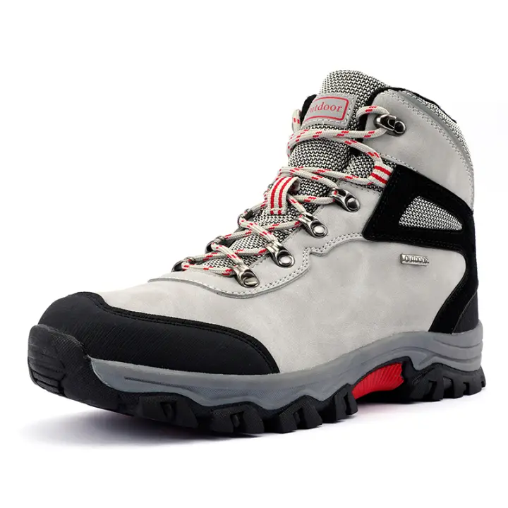 Zapatos de senderismo de cuero de alta calidad para hombre, botas de acampada resistentes al desgaste para exteriores, zapatos de Trekking, zapatillas de caza y escalada - 1