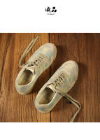 Zapatos hechos a mano de piel de vaca de primera capa con plataforma retro de camuflaje Forrest Gump - details 0