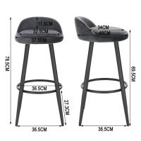 Taburete de Terciopelo Silla de Barra de Cocina con Resalto Mueble de Barra de Alta Comodidad - details 0