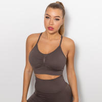 Nessaj-Sujetador deportivo sin costuras, camisola de yoga, fitness, entrenamiento, antivibración, con almohadilla, ropa de gimnasio - details 10
