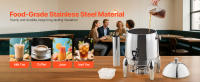 Dispensador de Bebidas de Acero Inoxidable SucceBuy, Contenedor de Bebidas de 12L con Quemador de Alcohol, Apto para Bebidas Calientes y Frías como Café, Té y Agua, con Grifo y Tubo de Hielo, Ideal para Restaurantes, Hoteles y Eventos - details 2
