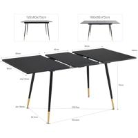 Mesa de Comedor Extensible de Acero Estilo Industrial 4-6 Personas Para Sala de Estar y Cocina - details 2